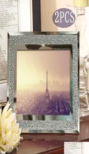Frames en lijstwerk GiftGarden 4x6 glasframes met Sier Side Picture Frame Sets Home Decortable ornamenten Set van 2PCS J190716 D8378901