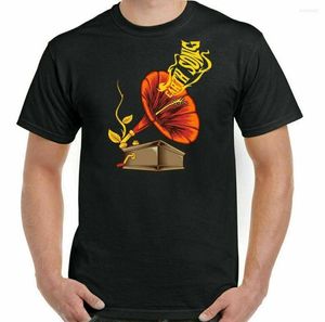 Męskie koszulki T-shirt winylowe talie płyty winylowe Earth Song Mens Environment Peace Hippy