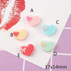 Charms 10st 17 14mm Love Heart Cake Harts Cabochons Diy Jewelry Findings Ornament Accessoarer Utsmyckningar Scrapbooking Bow Center
