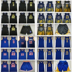 2023 New City 30 Curry maglia da basket 23 Draymond Stephen Green 22 Andrew 3 Poole Wiggins Klay 11 Thompson con 6 patch bianco blu verde maglie cucite