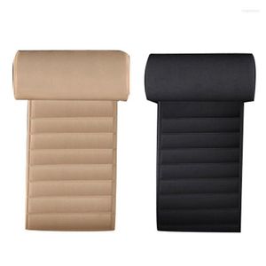 Motorcycle Armor 2 Pcs Car Seat Leather Leg Pad Support Extension Mat Foot Cushion Knee Memory Beige & Black