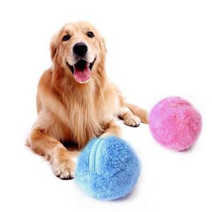 Köpek oyuncakları 1pcs sihirli roller top kedi oyuncak aktivasyonu otomatik çiğneme peluş zemin temiz elektrikli evcil hayvan 230307