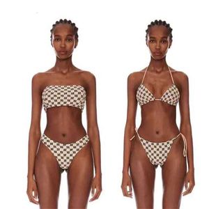 Novo Misbhv impresso Sexy Bra Bikini Swimsuith Slim Duas peças Conjunto Split Style