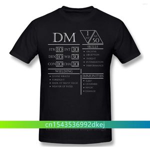 Мужские футболки мода DM статистика - характерная листовая одежда дизайн Dungeon Master Adventure Games Cotte Camiseta Men Fusm