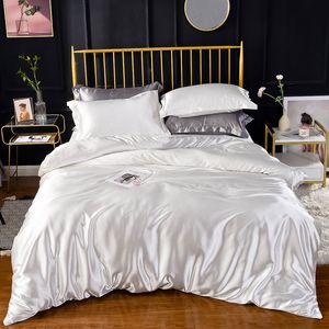 Bedding Sets Home Home Rayon Satin Bedding Set Luxury Single Double Toupet Conjunto Conjunto de Cama de Bantaria Rainha de Alta Qualidade Não Lençóis 230308