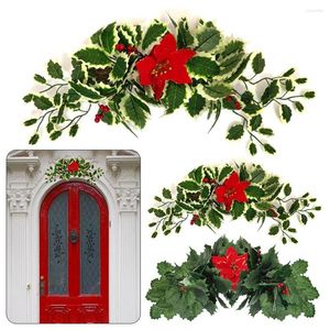 Decorative Flowers DIY Home Hanging Ornaments Holiday Pendant Christmas Decoration Imitation Door Lintel Red Pine Needle