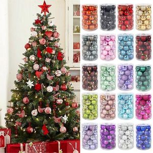 Decoração de festa 34pcs/conjunto Árvore de Natal pendurada bola de bobagem para decorações de ornamentos do ano de ano de Natal