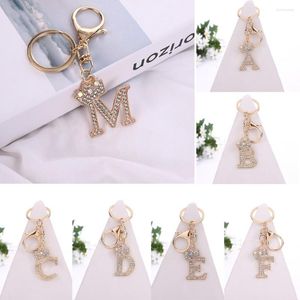 Portachiavi 1 Pz Corona di lusso 26 Lettera Portachiavi in metallo Moda strass Portachiavi iniziale Ciondolo borsa Charms Accessori fai da te Regali di compleanno