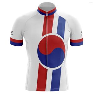 Kurtki wyścigowe laserowe Korea Południowa National tylko z krótkim rękawem Jersey Summer Wear Ropa Ciclismo