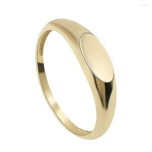 Klusterringar Solid Gold Ring 9K/14K Anpassad graverad logotyp Fashion 9K 14K 18K Real Women Jewelry Signet