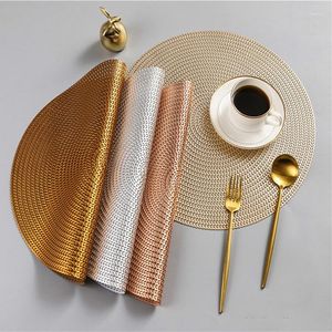 Настольные коврики 6/4pcs Restaurant Restaurant Route Round Environmation Pvc Meal Mate Nordic Antysteak Plate Platemat для обедов