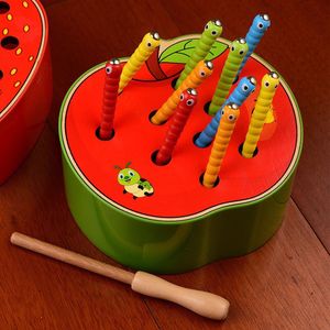 Blocks Magnet Strawberry Catms Worms Rybołówstwo dla dzieci magnetyczne łapanie Montessori Educational Toys Baby Prezent 230307