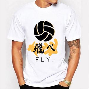 Erkek Tişörtleri haikyuu voleybol kulübü fururodaki lise tişörtleri yaz erkekler büyük boy gömlek kısa kollu tees yuvarlak boyun üstleri