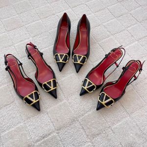 Sandálias de marca femininas sapatos de salto alto apontados ouro v-fivela preto fosco 6cm 8cm 10cm sexy raso sier brilhante broca vermelho sapatos de casamento