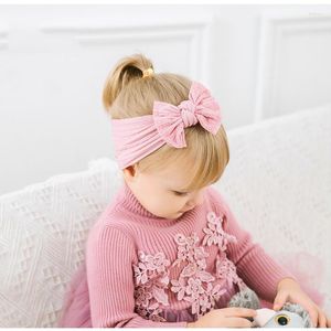 Hårtillbehör Söt Bow-Knot Baby Girls Hat Toddler Turban Infant Head Wraps Kids Bonnet Born Beanie Cap 33 Färger