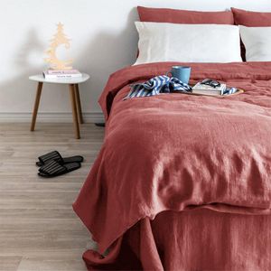 Zestawy pościeli Zestaw Nordic Pure Linen Duvet Cover Natural Lnu Arkusz pościel Luksusowe wyposażone łóżka