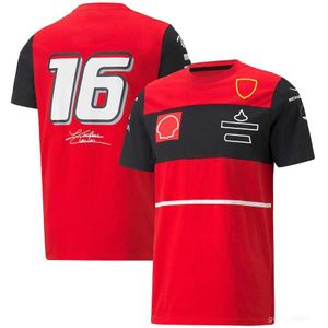 F1-mäns t-shirts racing kostym anpassad t-shirt röd kortärmad lag uniform lapel snabbtorkning