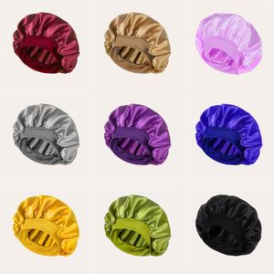 20 Colors Satin Wide Band Night Hat Beanie For Women Men Elastic Sleep Caps Bonnet Hair Care Decor Accessories