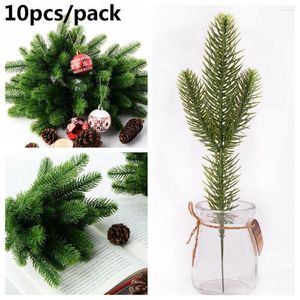 Dekorativa blommor 10st Diy Ornament Party Supplies Home Decor Xmas Tree Decoration Christmas Artificial Plants Pine Branches
