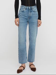 Jeans femininos Zessam Buttons sólidos Jeans Mulher Cantura alta elástica reta Burrs Femme Jeans Casual Classual Lady calças 230308