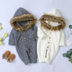 Mumpsuits 0-24m Roupas infantis Inverno geral Roupas de menina de peles