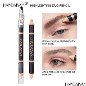 Energelas intensificadores Handaiyan Brow Highlighter Lápis Doublend, destacando Double Matte e Shimmer Contouring Center Pen Drop De Dhw6r