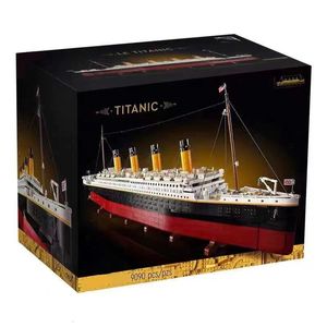 Bloklar 9090 adet 10294 Film Titanic Büyük Yolcu Teknesi Gemi Vapur modeli tuğla yapı taşları Çocuklar için Diy Oyuncaklar Erkek arkadaş Hediye 230308