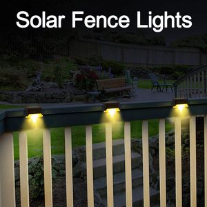 Lampade da parete solari Impermeabile LED Solar Step Light Powered Fence Post Lamp Outdoor Pathway Yard Patio Scale e recinzioni crestech