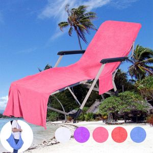 Handduk Sunbathing Beach Chair Quick Torking Microfiber Pool Lounge Cover Handdukar Stolar Filt med fickor