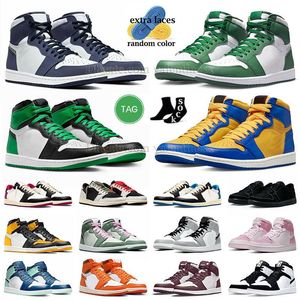 1S Lucky Green Basketballschuhe Jumpman 1 High Og Gorge Green Light Smoke Grey Laney Yellow Toe Taxis Obsidian Midnigh Navy Denim Hyper Royal Blue 1S Designer-Sneaker