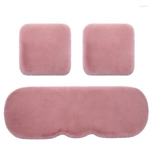 Car Seat Covers 3Pcs Winter Cushion Plus Velvet Thickened Warmth Non-slip Short Fluff Cover
