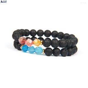 Strand ailatu a distância Casais Bracelet Cores misturadas Cortando jóias de pedra facetada