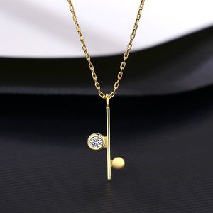 Brand design plated 18k gold s925 silver pendant necklace fashion sexy women clavicle chain note necklace jewelry gift