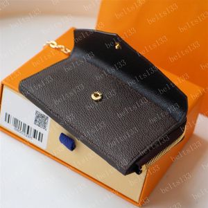 ファッションキーチェーンカードホルダーRecto Verso Womens Mini Zippy Wallet Coin Purse Bag Belt Charm Key Pouch Pochette Accessoires 69431 320C