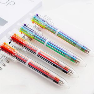 In 1 Color Ballpoint Pen Kawaii Multifunction Black/Red/Green/Yellow/Purple/Orange Ink Pens For School Office Accessories