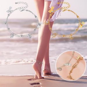 Anklets Trend Anklet For Women Foot Feet Ankle Chain Bracelet Girl Charm Rose Gold Alloy Fashion Summer Jewelry 2023