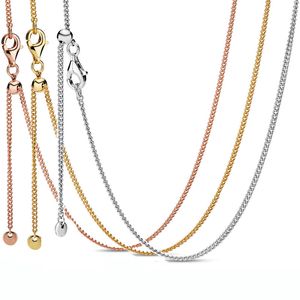 925 Silber Fit Pandora Halskette Anhänger Herz Frauen Mode Schmuck Roségold Silber Schieberschichtkette Basis Basis