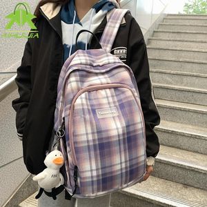 Zaino Moda Unisex Reticolo ad alta capacità Multifunzione Borse da scuola per studenti Borsa a tracolla da donna da viaggio per il tempo libero in cotone