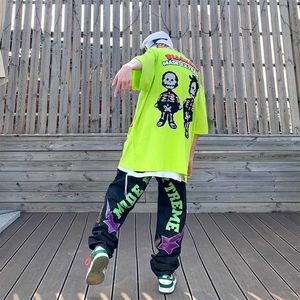 Dżinsy męskie dżinsy z gwiazdą drukowaną vintage mężczyzn Trendyol jeansowe spodnie workowate czarne Y2K Jean Hip Hop Fashion Streetwear Pants Męskie Z0301