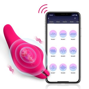 Vibradores App Controle remoto sem fio Vibrador vestível fêmea multifrequência Massagem adulta Toys Sex for Women 230307