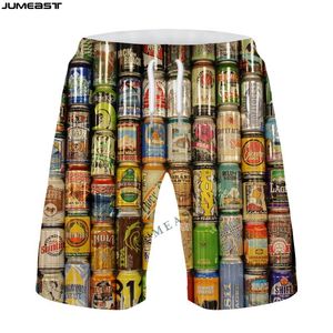 Men's Shorts Jumeast Men Women 3D Beautiful Beer Beverage Can Oversized Streetwear Board Summer Beach Casual Sweatpants Short Pants