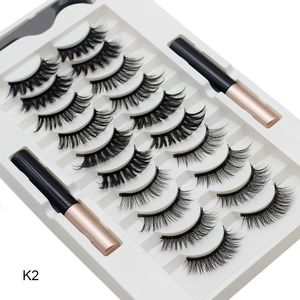 Makeup Tools 10 Pairs Magnetic Eyelashes Kit With Eyeliner Natural Thick Long Eye Lashes Extension Reusable False Eyelashes Makeup Tool TSLM1 230307