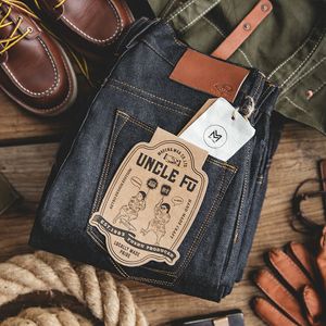 Herren-Jeans Maden Workwear Blau gerade Größen 28 bis 38 Einweg-Rohgewebe-Übergröße-Denim-Jeans Amekaji-Baumwollhose 230309