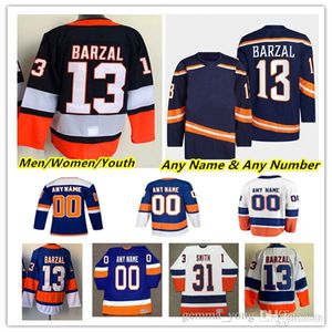 Niestandardowe Mathew Barzal NY Reverse Retro Hockey Jerseys Brock Nelson Noah Dobson Anders Lee Casey Cizikas Zach Parise Kyle Palmieri Anthony Bea