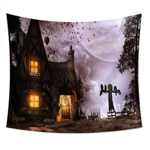 Tapestries Halloween Mysterious Hanging Cloth Carpet Bedroom Tablecloth Beach Towel Home Decoration Art Living Room Background
