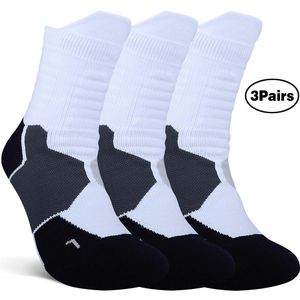 3 Pairs Thick Protective Sport Cushion Elite Basketball Compression Athletic Crew Socks for Boys Men Women270F