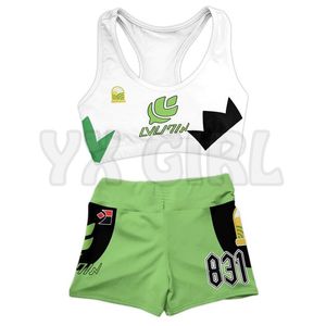 Frauen Trainingsanzüge Gras Uniform 3D Gedruckt Active Wear Set Combo Outfit Yoga Fitness Weiche Shorts Frauen Für Mädchen Kurze SetsDamen