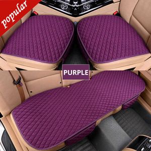 New Flax Car Seat Cover Front Rear Back Linen Fabric Cushion Summer Breathable Protector Mat Pad Vehicle Auto Accessories Universal