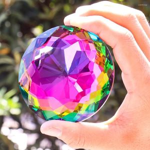 Chandelier Crystal 75MM Round Color Plated Mandala Pendant Prism Faceted Home Garden DIY Decorative Accessories