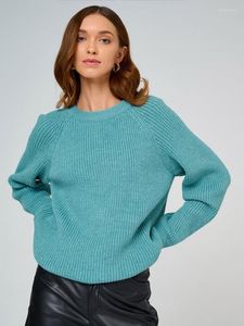 Women Sweters Women O-Neck Solidny długi rękaw swobodny luźne biuro Sweter 2023 Zima zima Elegancka słodka samica pulloverswomens de